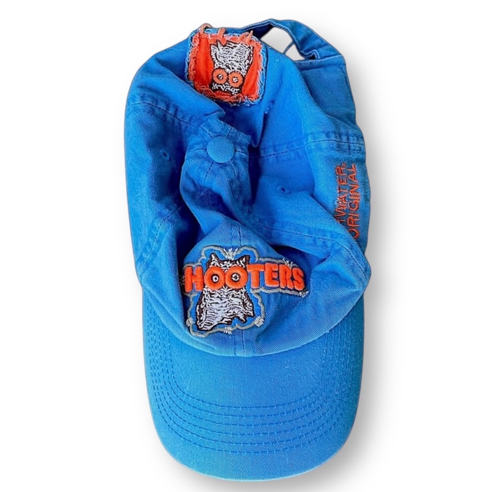 Hooters Bright Blue Cap with Orange Logo Patch